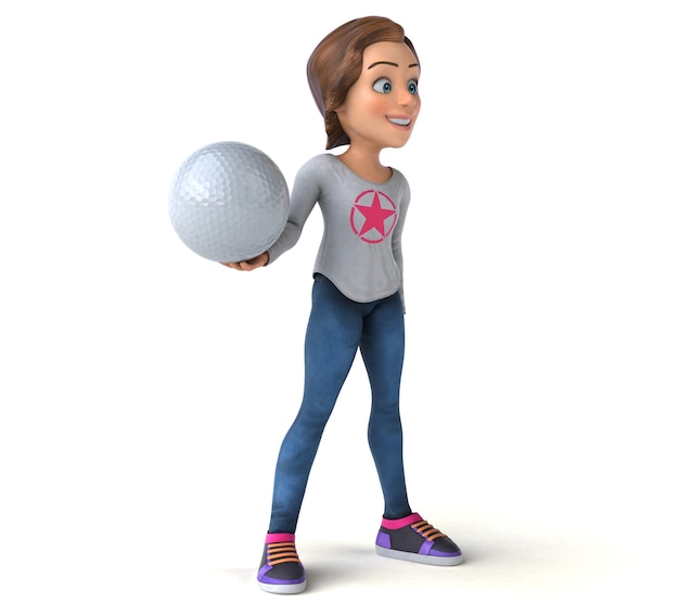 Fun 3D character of a cartoon teenage girl