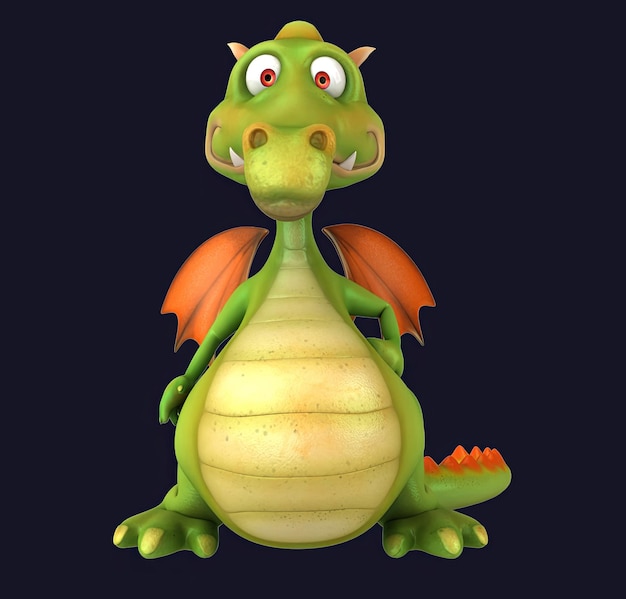 fun 3d dragon saying hello