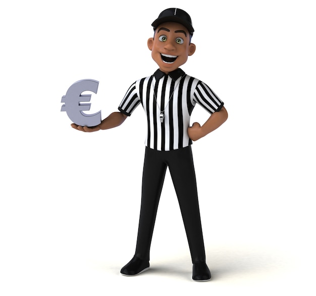 Fun 3D Illustration of an american Referee