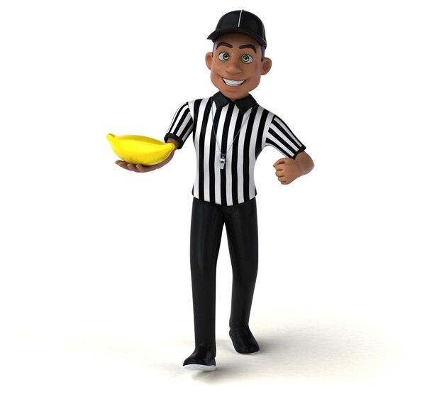 Fun 3D Illustration of an american Referee