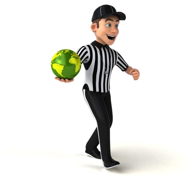 Fun 3D Illustration of an american Referee