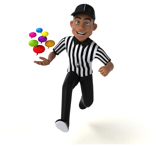 Fun 3D Illustration of an american Referee