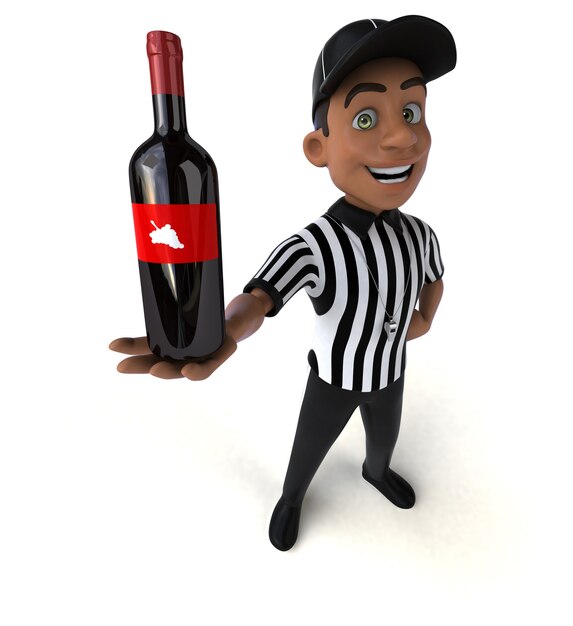 Fun 3D Illustration of an american Referee