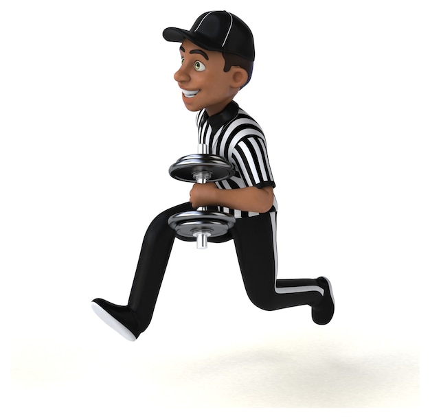 Fun 3D Illustration of an american Referee