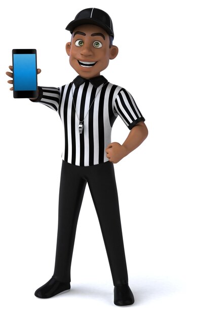 Fun 3D Illustration of an american Referee