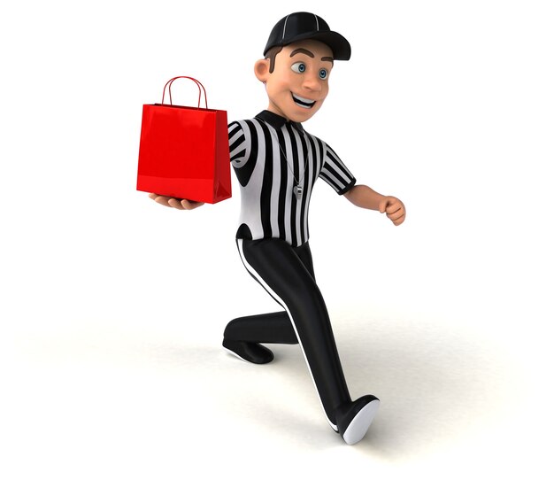 Fun 3D Illustration of an american Referee