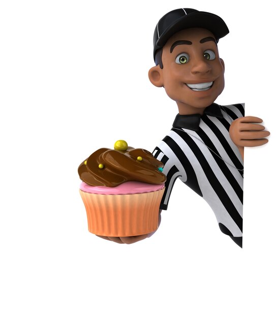 Fun 3D Illustration of an american Referee