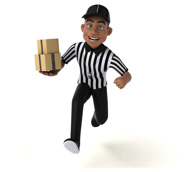 Fun 3D Illustration of an american Referee