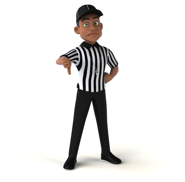 Fun 3D Illustration of an american Referee