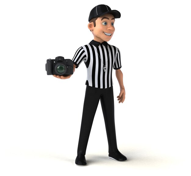 Fun 3D Illustration of an american Referee