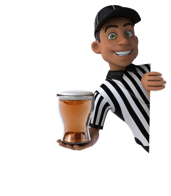 Fun 3D Illustration of an american Referee