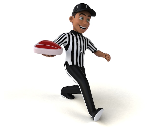 Fun 3D Illustration of an american Referee