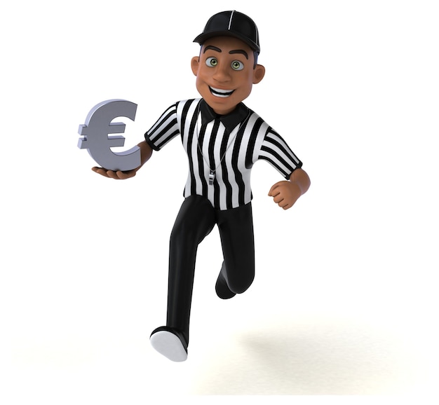 Fun 3D Illustration of an american Referee