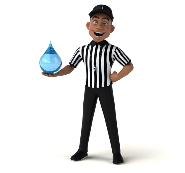 Fun 3D Illustration of an american Referee