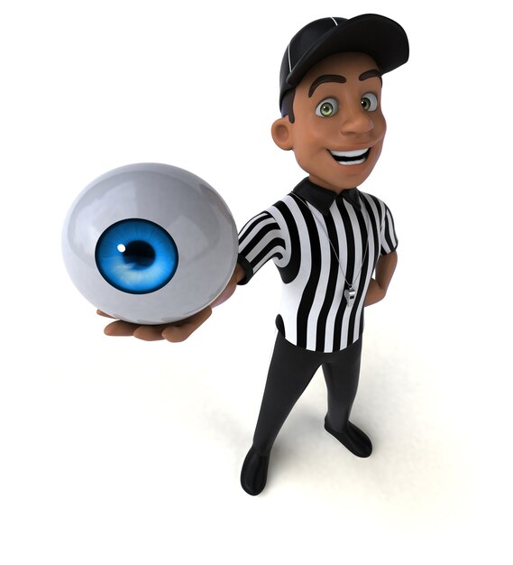 Fun 3D Illustration of an american Referee