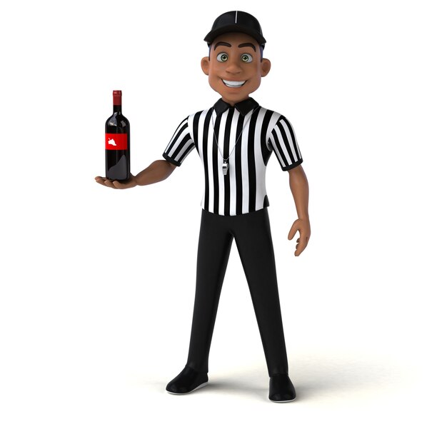 Fun 3D Illustration of an american Referee