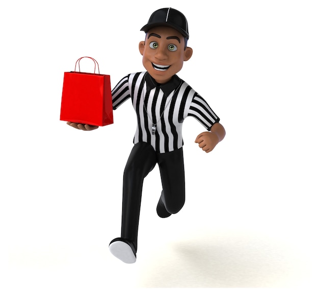 Fun 3D Illustration of an american Referee