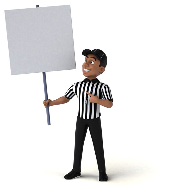 Fun 3D Illustration of an american Referee