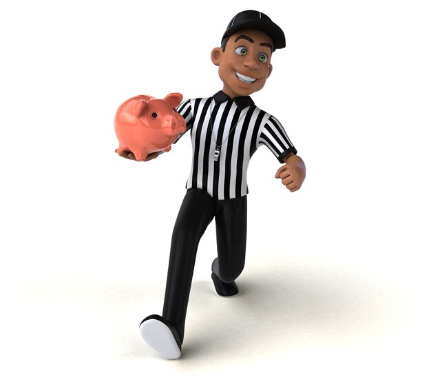 Fun 3D Illustration of an american Referee