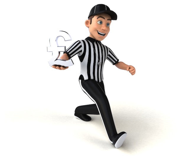 Fun 3D Illustration of an american Referee