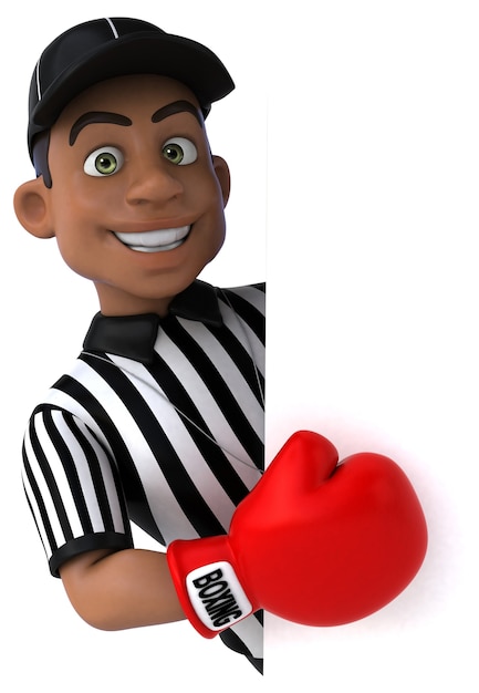 Fun 3D Illustration of an american Referee