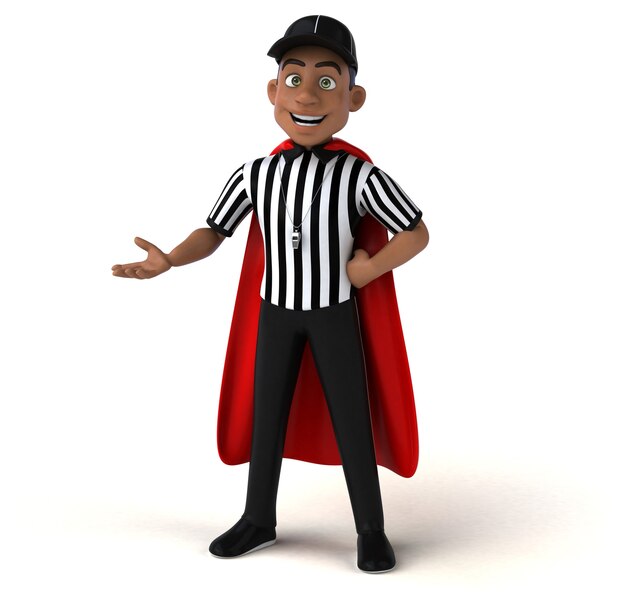 Fun 3D Illustration of an american Referee