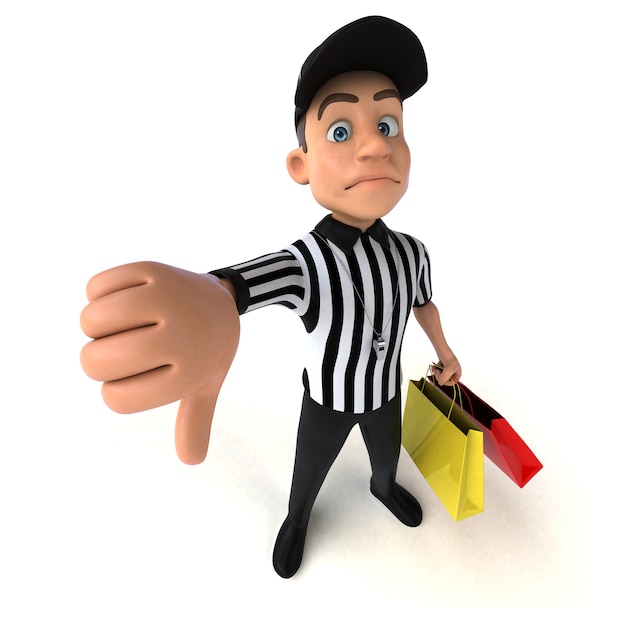 Fun 3D Illustration of an american Referee