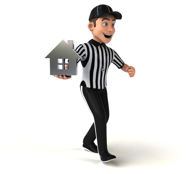 Fun 3D Illustration of an american Referee