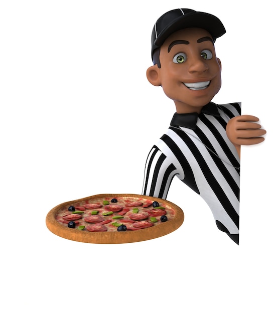 Fun 3D Illustration of an american Referee