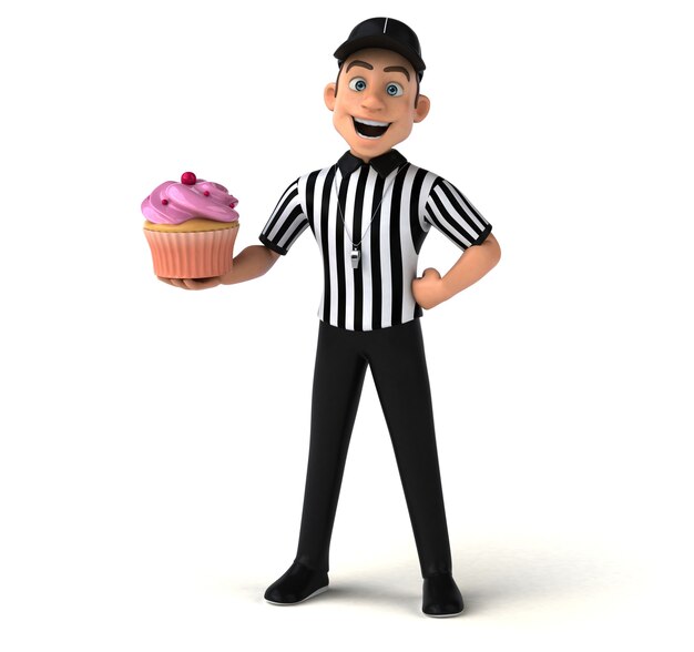 Fun 3D Illustration of an american Referee