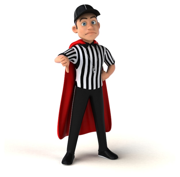 Fun 3D Illustration of an american Referee