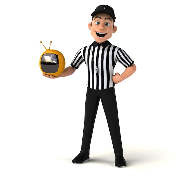 Fun 3D Illustration of an american Referee