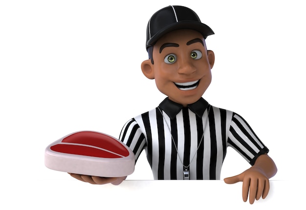 Fun 3D Illustration of an american Referee