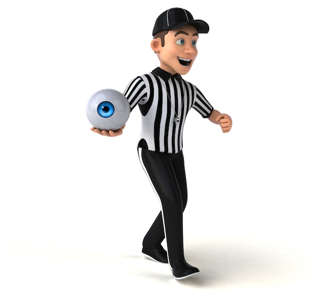 Fun 3D Illustration of an american Referee