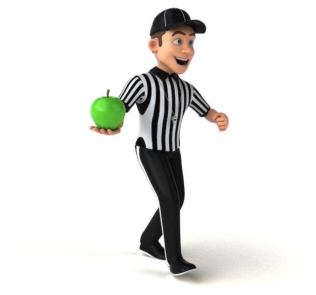 Fun 3D Illustration of an american Referee