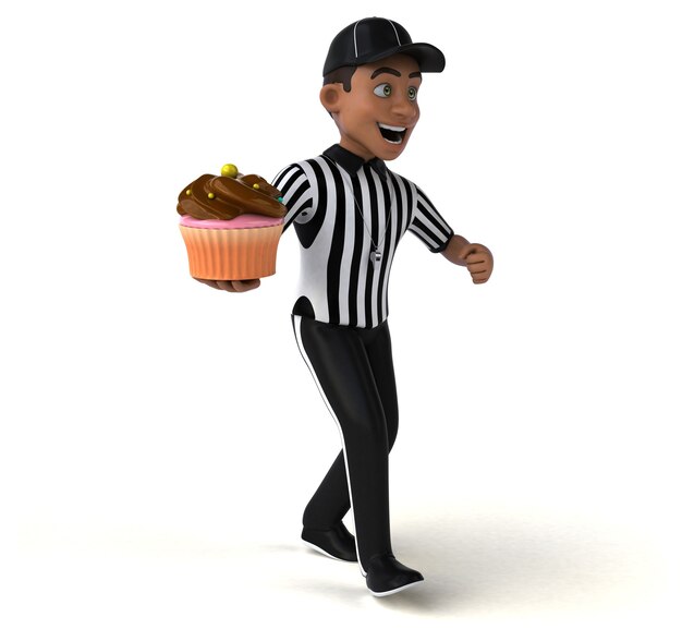 Fun 3D Illustration of an american Referee