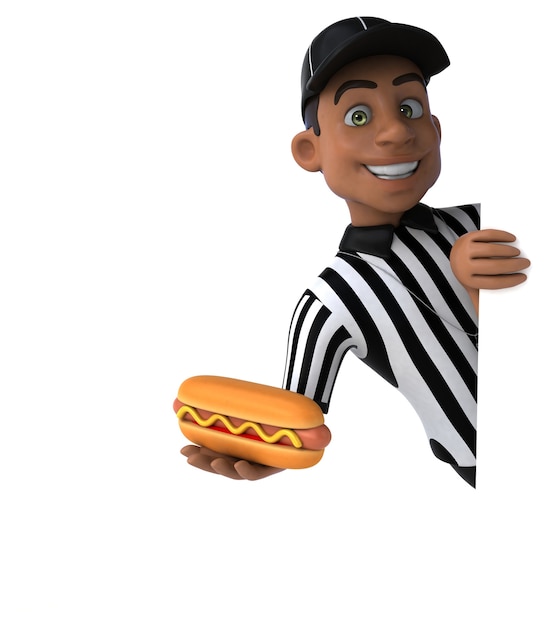 Fun 3D Illustration of an american Referee