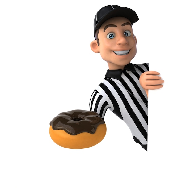 Fun 3D Illustration of an american Referee