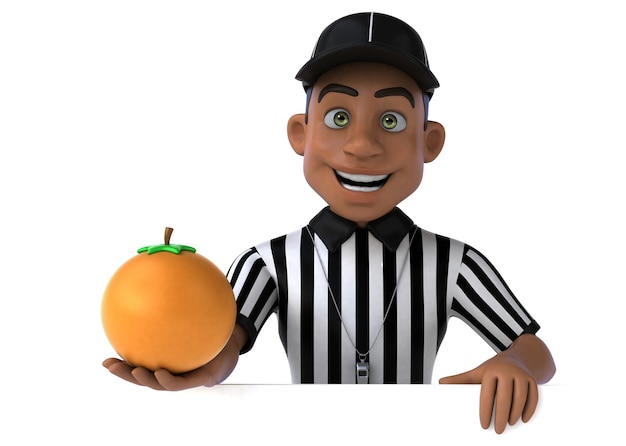 Fun 3D Illustration of an american Referee