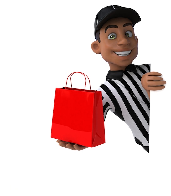 Fun 3D Illustration of an american Referee