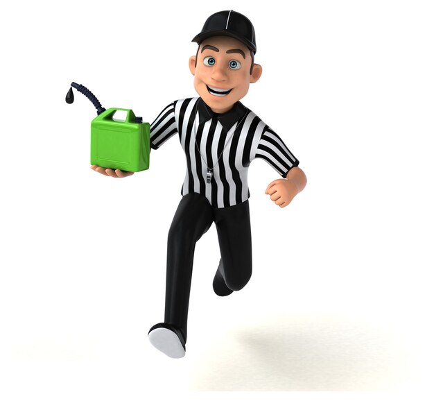 Fun 3D Illustration of an american Referee