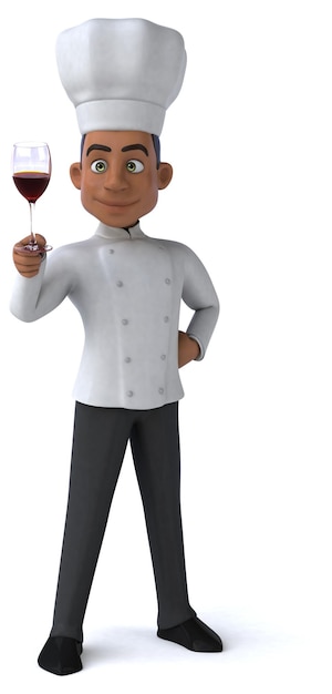 Fun 3D illustration of a cartoon chef