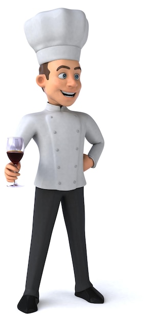 Fun 3D illustration of a cartoon chef