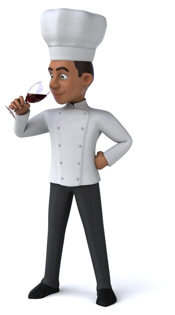 Fun 3D illustration of a cartoon chef