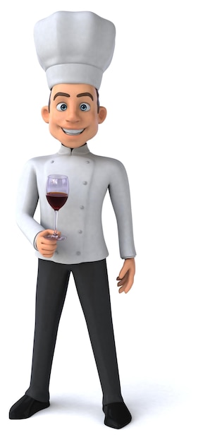 Fun 3D illustration of a cartoon chef