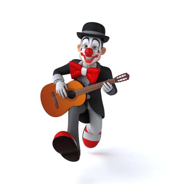 Fun 3D illustration of a fun clown