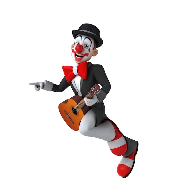 Fun 3D illustration of a fun clown