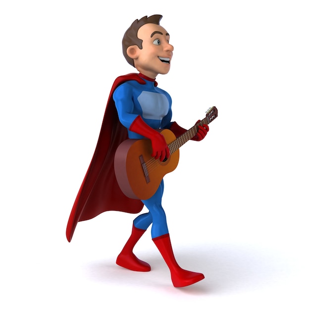 Fun 3D illustration of a fun superhero