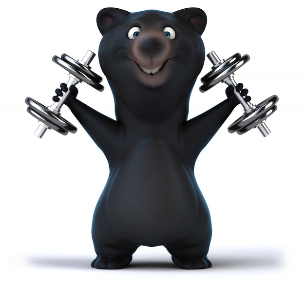 かわいいクマの楽しい3 Dレンダリング