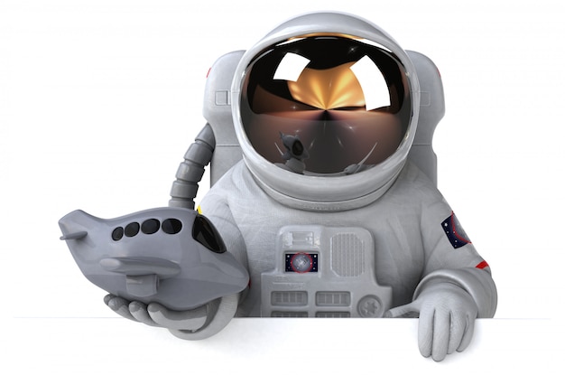 楽しい宇宙飛行士-3 Dイラストレーション